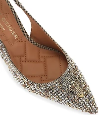 Kurt Geiger London Belgravia Houndstooth Crystal Embellished Slingback Pumps