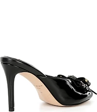 Kurt Geiger London Belgravia Leather Peep Toe Studded Bow Mules