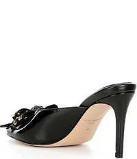 Kurt Geiger London Belgravia Leather Peep Toe Studded Bow Mules