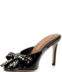 Kurt Geiger London Belgravia Leather Peep Toe Studded Bow Mules