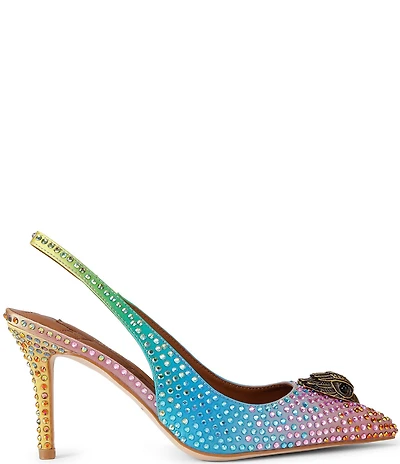 Kurt Geiger London Belgravia Rainbow Crystal Embellished Sling 85 Pumps