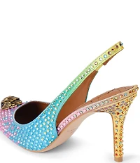 Kurt Geiger London Belgravia Rainbow Crystal Embellished Sling 85 Pumps