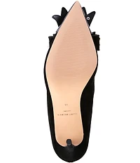 Kurt Geiger London Belgravia Suede Studded Bow Leather Pumps