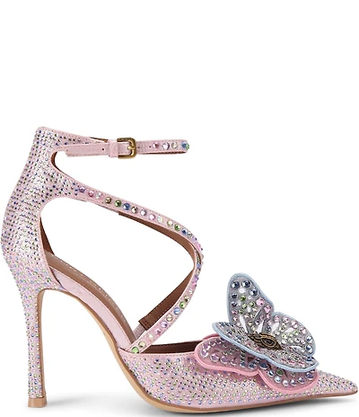 Kurt Geiger London Big Butterfly Embellished Ankle Wrap Court Pumps