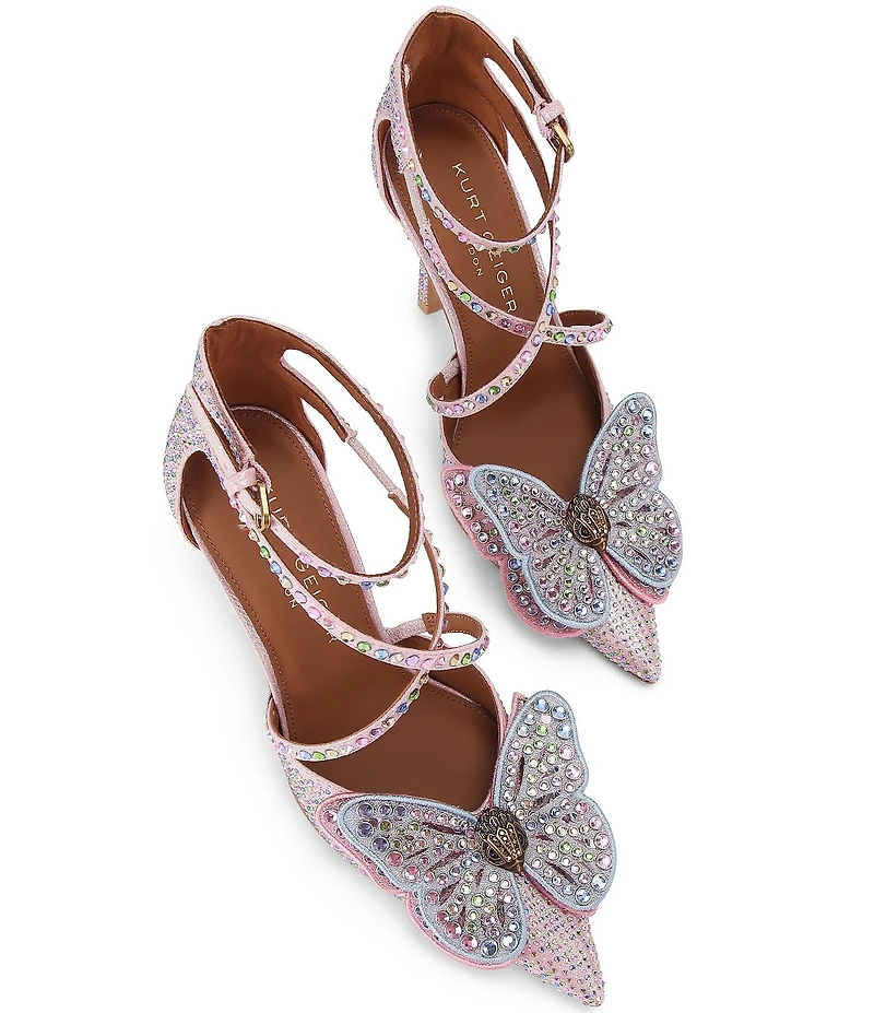 Kurt Geiger London Big Butterfly Embellished Ankle Wrap Court Pumps