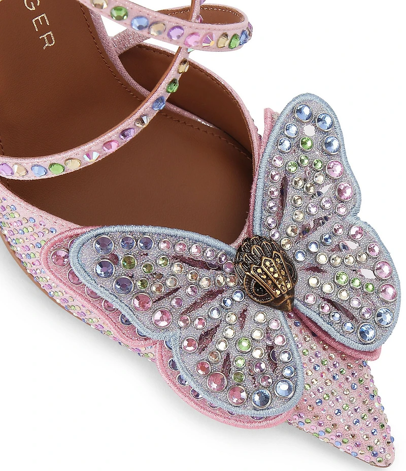 Kurt Geiger London Big Butterfly Embellished Ankle Wrap Court Pumps