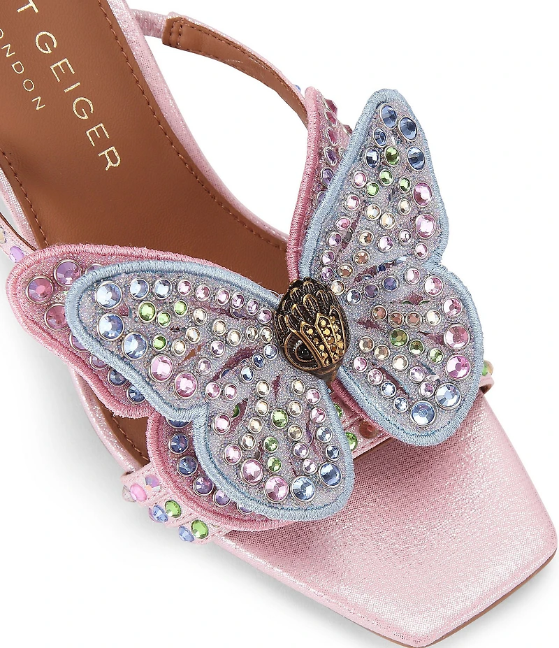 Kurt Geiger London Big Butterfly Embellished Dress Slide Sandals