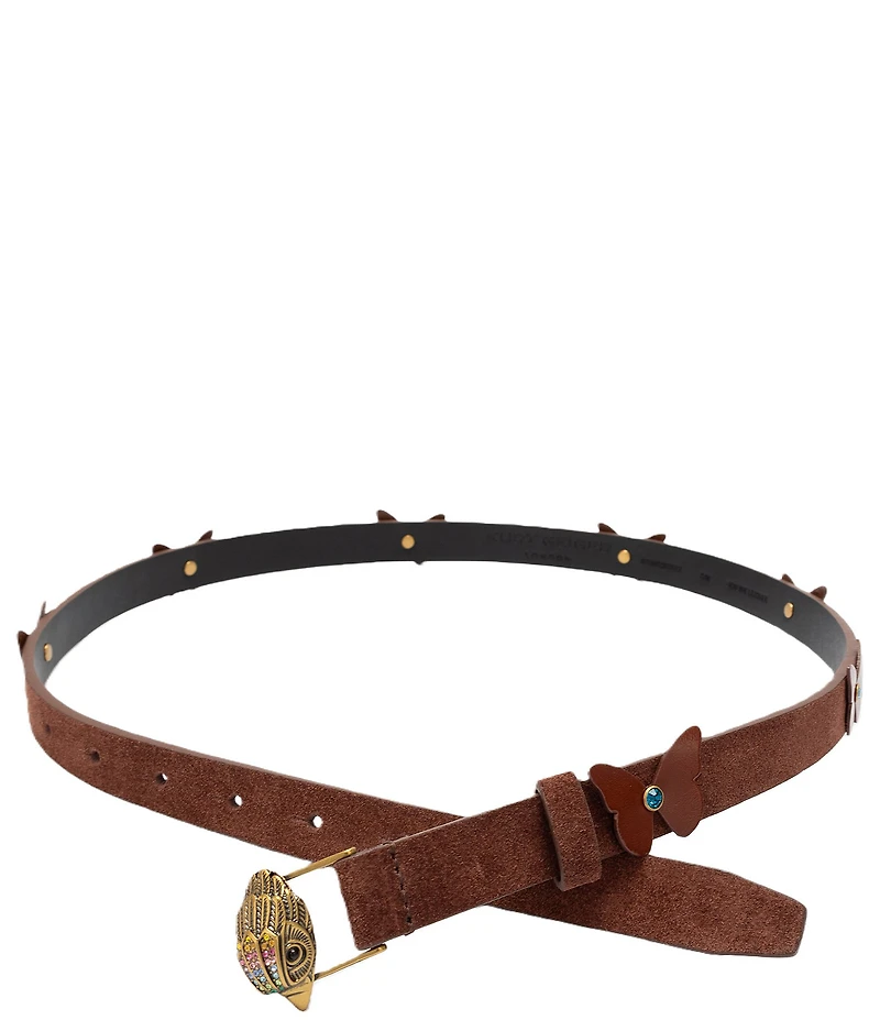 Kurt Geiger London Boho Butterfly Applique Leather Belt