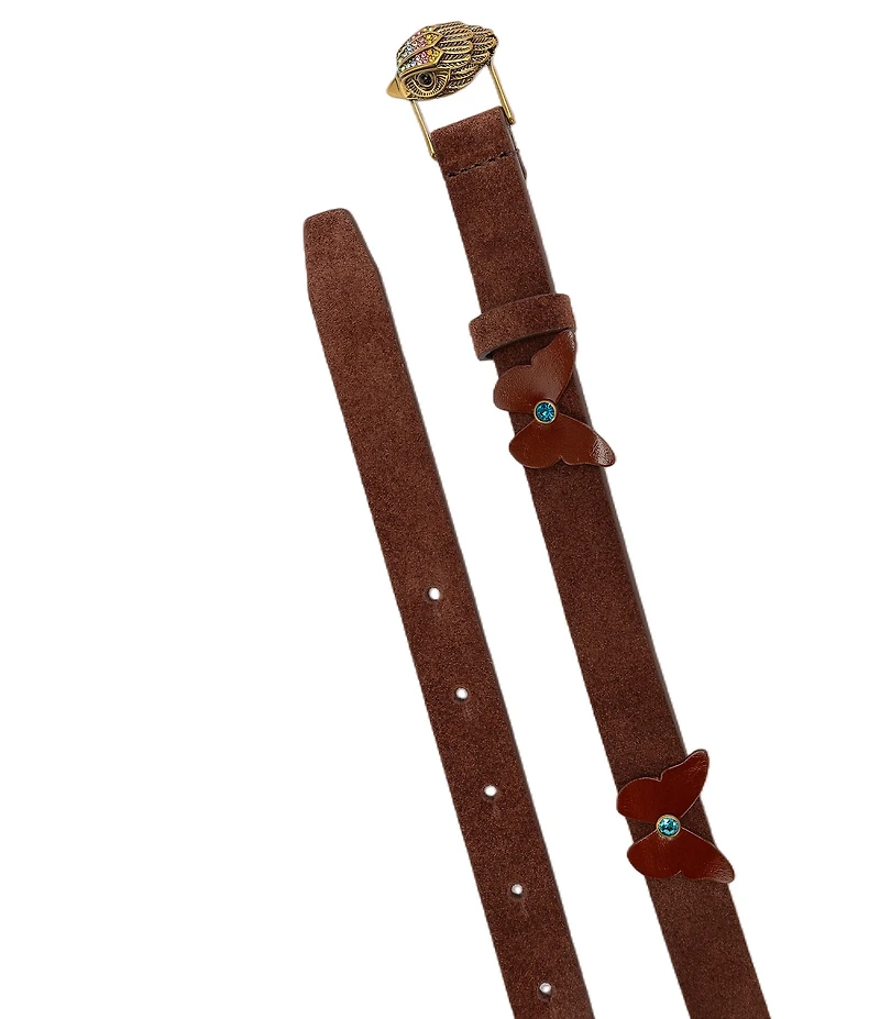 Kurt Geiger London Boho Butterfly Applique Leather Belt