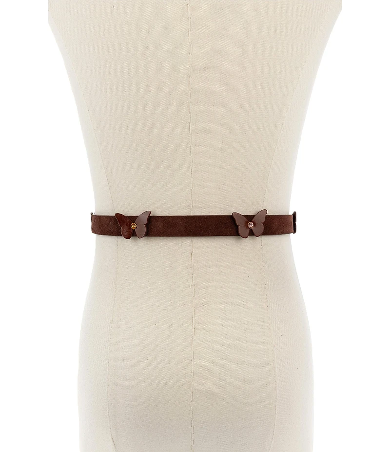 Kurt Geiger London Boho Butterfly Applique Leather Belt