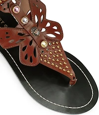 Kurt Geiger London Boho Butterfly Studded Leather Gladiator Flat Sandals
