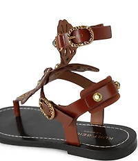 Kurt Geiger London Boho Butterfly Studded Leather Gladiator Flat Sandals