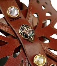 Kurt Geiger London Boho Butterfly Studded Leather Gladiator Flat Sandals