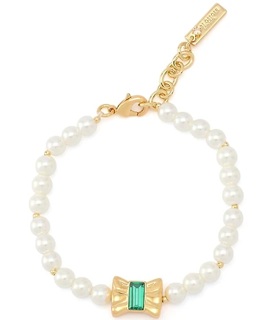 Kurt Geiger London Bow Pearl Strand Line Bracelet