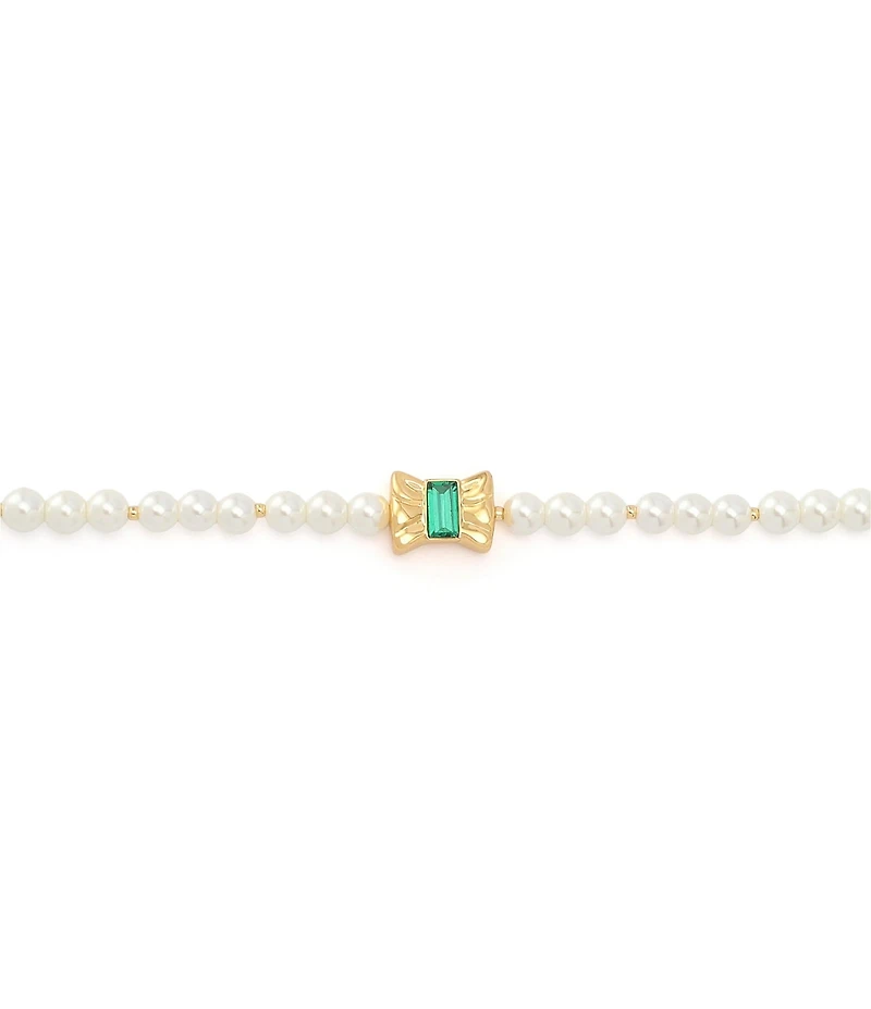 Kurt Geiger London Bow Pearl Strand Line Bracelet