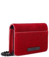 Kurt Geiger London Bow X Small Shoreditch Velvet Rhinestone Chain Strap Crossbody Bag