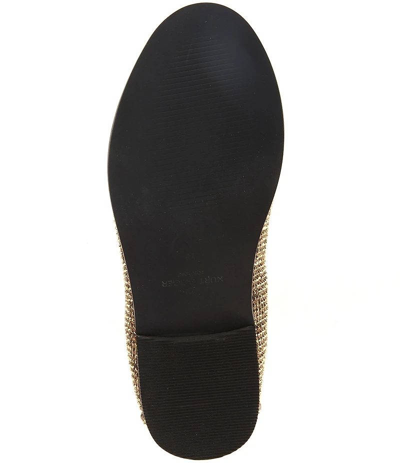 Kurt Geiger London Boys' Hugh Crystal Embellished Drenched Logo Ornament Slip On Loafers (Youth)