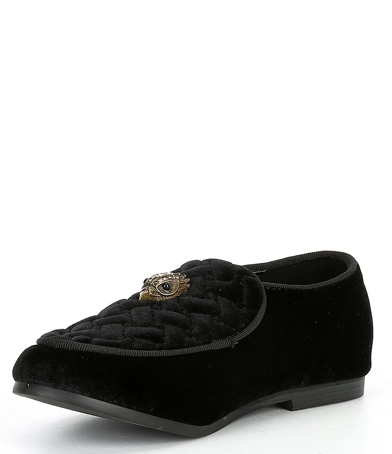 Kurt Geiger London Boys' Hugh Quilted Suede Logo Ornament Slip On Loafers (Toddler)