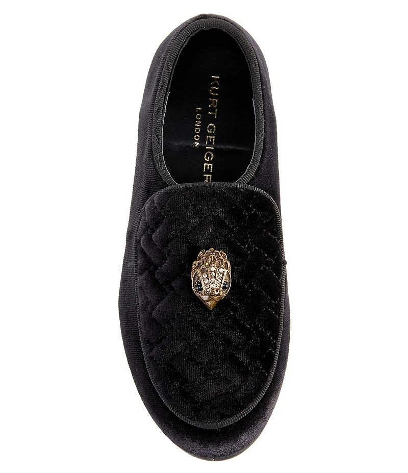 Kurt Geiger London Boys' Hugh Quilted Suede Logo Ornament Slip On Loafers (Toddler)