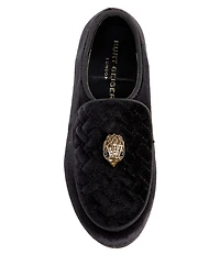 Kurt Geiger London Boys' Hugh Quilted Suede Logo Ornament Slip On Loafers (Toddler)