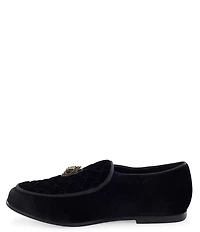 Kurt Geiger London Boys' Hugh Quilted Suede Logo Ornament Slip On Loafers (Youth)