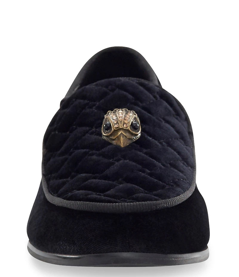 Kurt Geiger London Boys' Hugh Quilted Suede Logo Ornament Slip On Loafers (Youth)