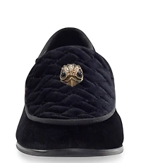 Kurt Geiger London Boys' Hugh Quilted Suede Logo Ornament Slip On Loafers (Youth)
