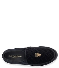 Kurt Geiger London Boys' Hugh Quilted Suede Logo Ornament Slip On Loafers (Youth)