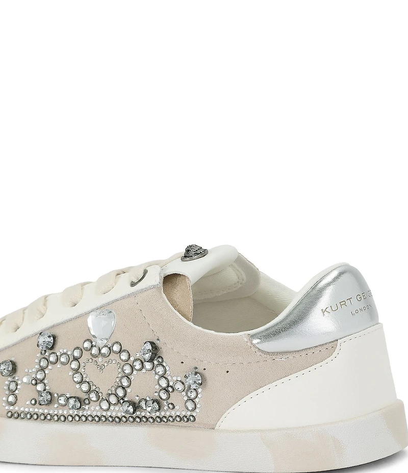 Kurt Geiger London Britton Embellished Crown Ornament Lace Up Sneakers