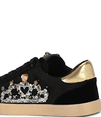 Kurt Geiger London Britton Embellished Crown Ornament Lace Up Sneakers
