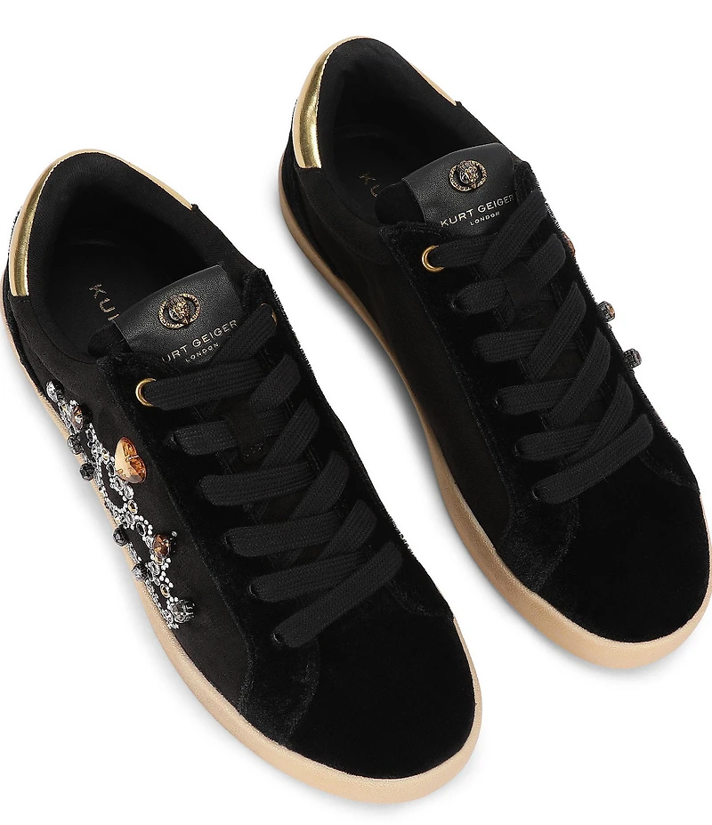 Kurt Geiger London Britton Embellished Crown Ornament Lace Up Sneakers