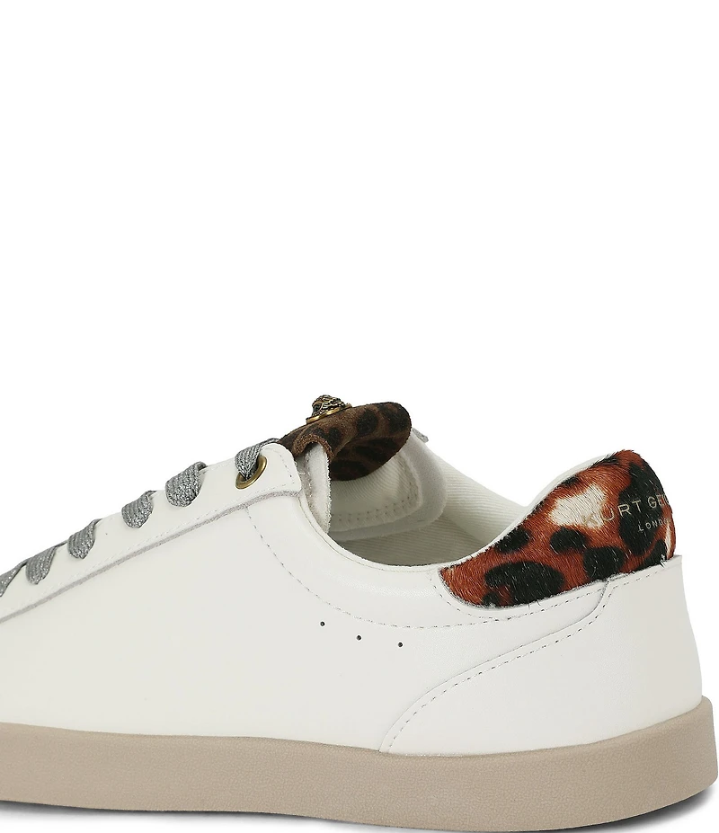 Kurt Geiger London Britton Leopard Ornament Glitter Lace Up Sneakers