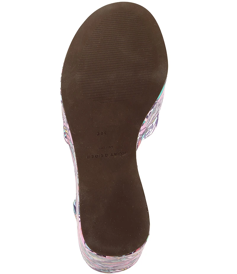 Kurt Geiger London Butterfly Silk Ankle Tie Embellished Platform Wedge Sandals