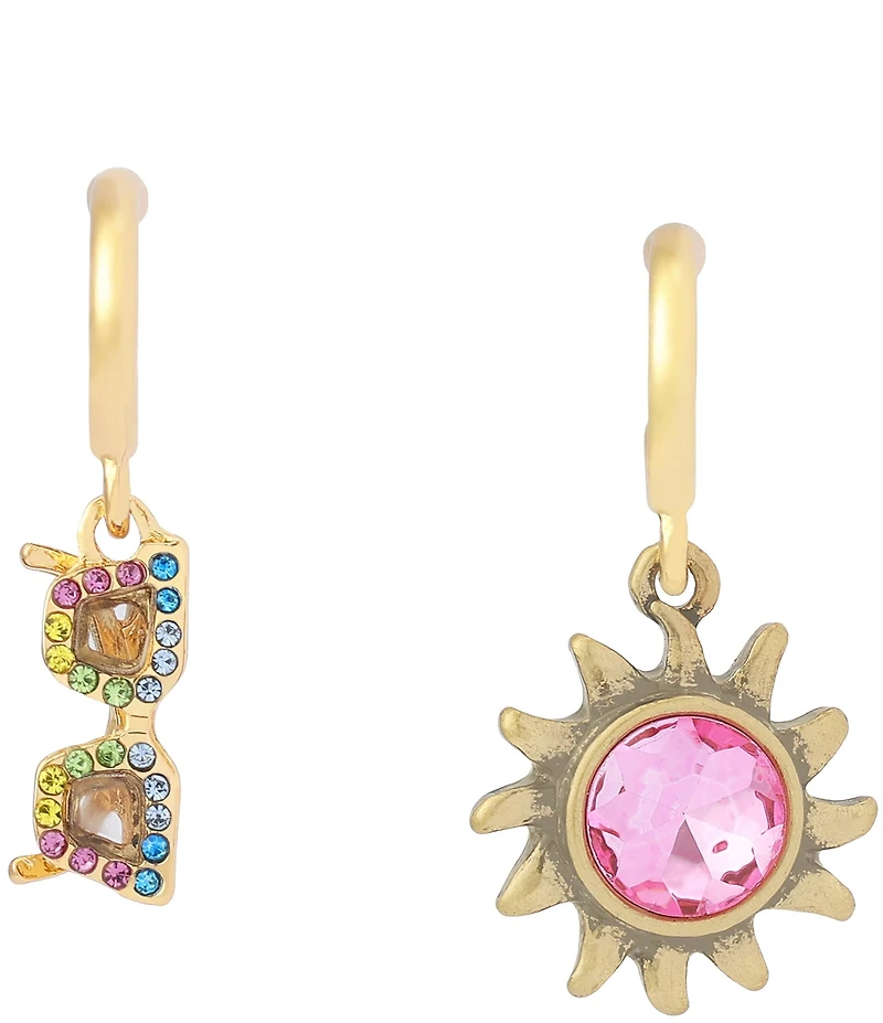 Kurt Geiger London Celestial Sunburst & Sunglasses Mismatch Drop Earrings