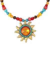 Kurt Geiger London Celestial Sunburst Pendant Resin Beaded Collar Necklace