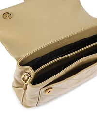 Kurt Geiger London Celia Crinkle Leather Overstich Quilted Shoulder Bag
