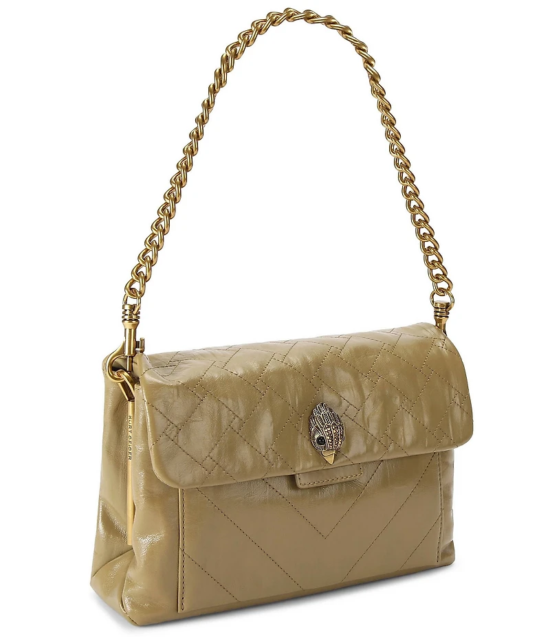 Kurt Geiger London Celia Crinkle Leather Overstich Quilted Shoulder Bag