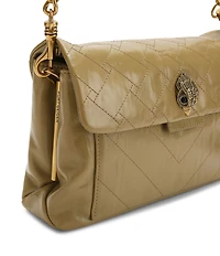 Kurt Geiger London Celia Crinkle Leather Overstich Quilted Shoulder Bag