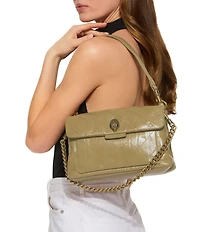 Kurt Geiger London Celia Crinkle Leather Overstich Quilted Shoulder Bag