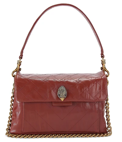 Kurt Geiger London Celia Crinkle Leather Overstich Quilted Shoulder Bag
