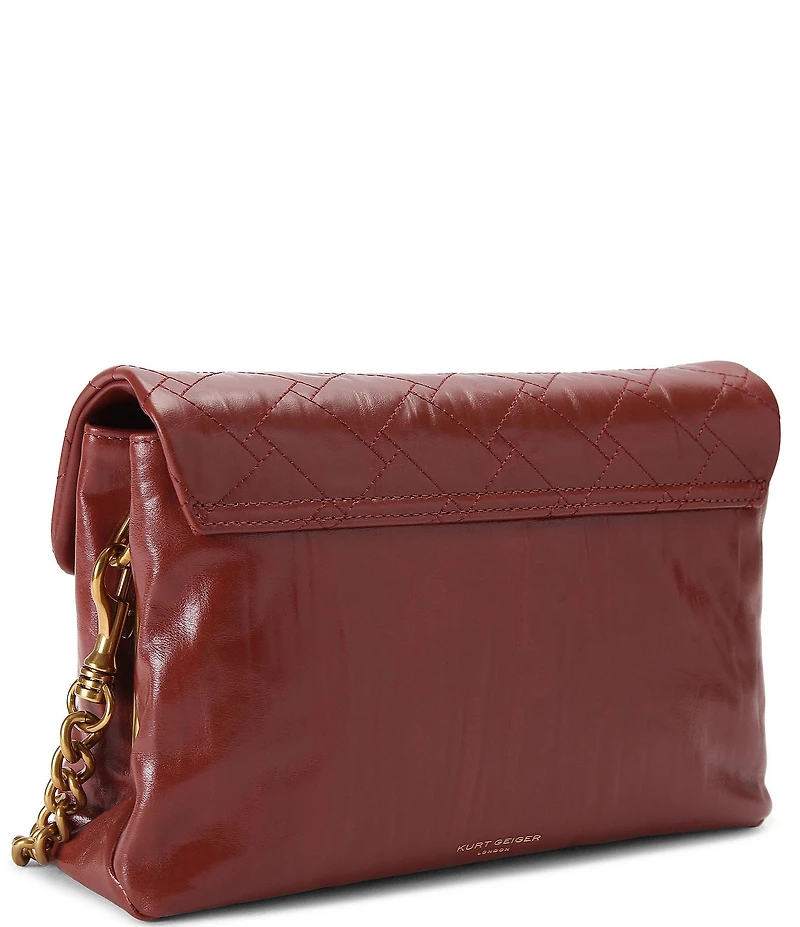 Kurt Geiger London Celia Crinkle Leather Overstich Quilted Shoulder Bag