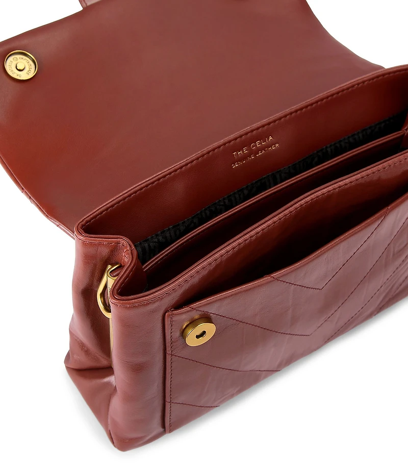 Kurt Geiger London Celia Crinkle Leather Overstich Quilted Shoulder Bag