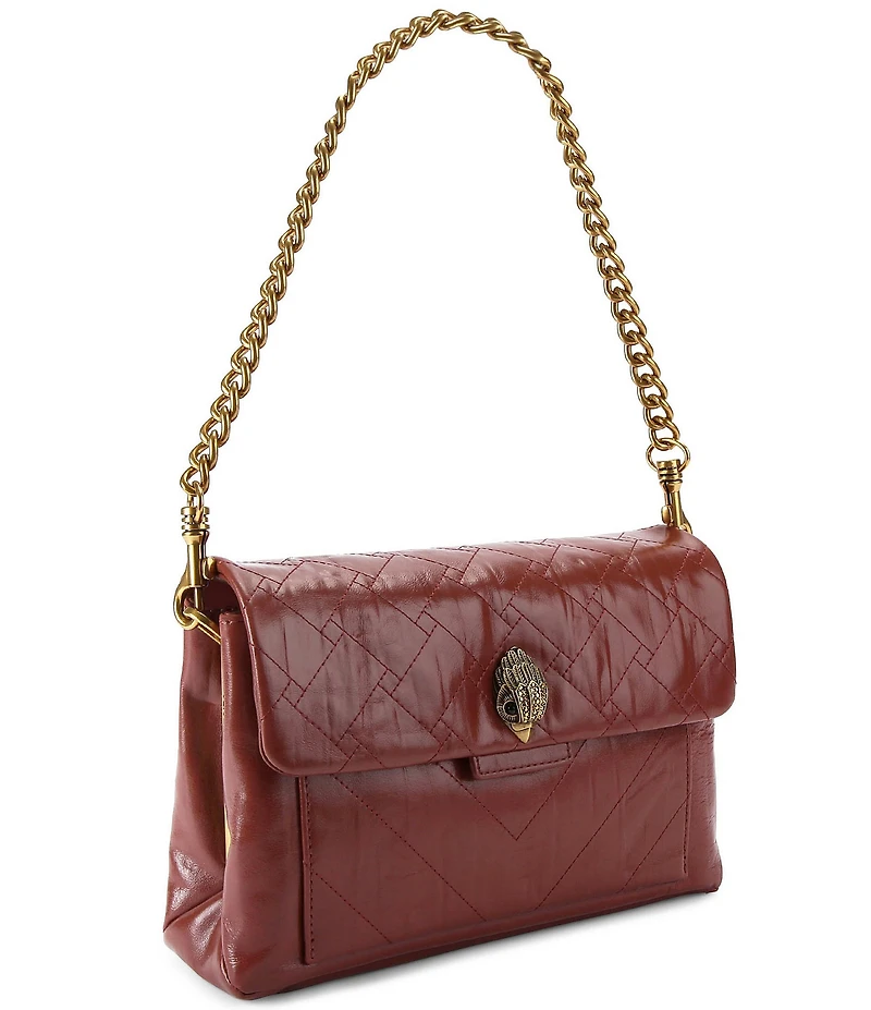 Kurt Geiger London Celia Crinkle Leather Overstich Quilted Shoulder Bag