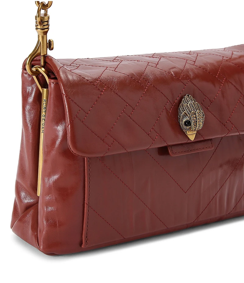 Kurt Geiger London Celia Crinkle Leather Overstich Quilted Shoulder Bag