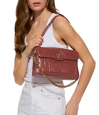 Kurt Geiger London Celia Crinkle Leather Overstich Quilted Shoulder Bag