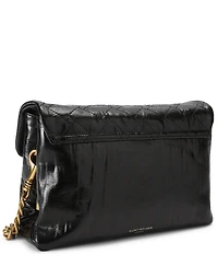 Kurt Geiger London Celia Crinkle Leather Overstich Quilted Shoulder Bag