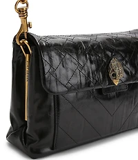 Kurt Geiger London Celia Crinkle Leather Overstich Quilted Shoulder Bag