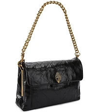 Kurt Geiger London Celia Crinkle Leather Overstich Quilted Shoulder Bag