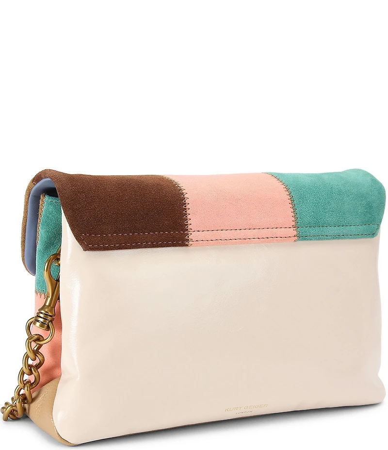 Kurt Geiger London Celia Suede Patchwork Shoulder Bag