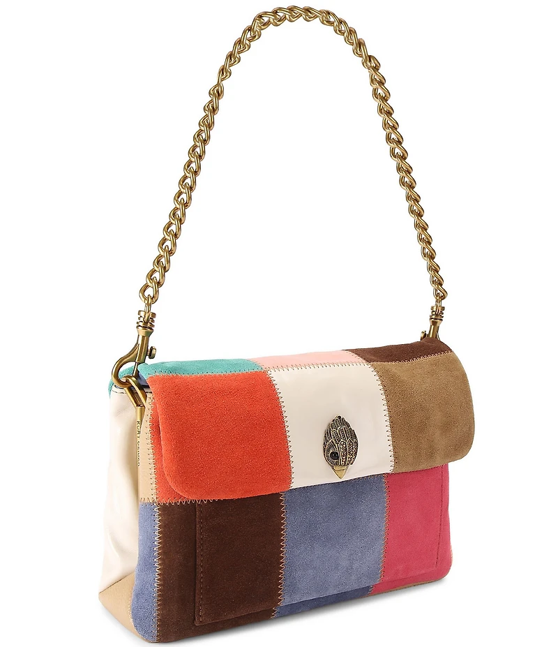 Kurt Geiger London Celia Suede Patchwork Shoulder Bag